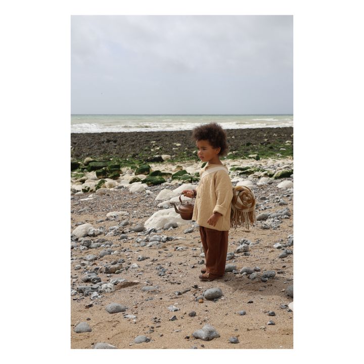 Cardigan trapuntato in cotone organico Lunes | Sabbia- Immagine del prodotto n°1