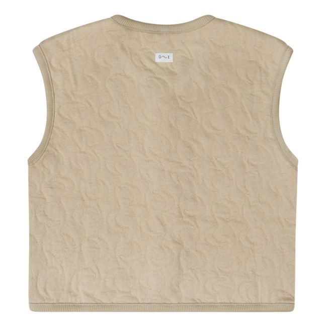 Moons Organic Cotton Quilted Sleeveless Vest | Sand