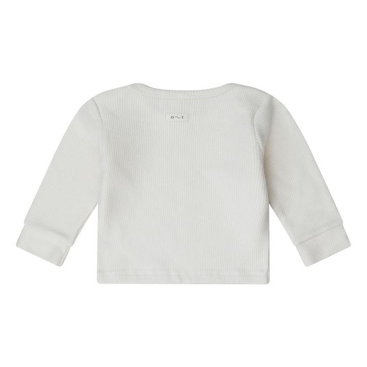 Organic Cotton Ribbed Jacquard T-Shirt | Ecru- Product image n°1
