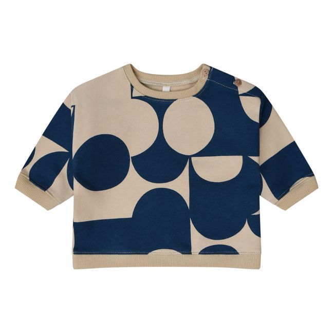 Sweatshirt aus Bio-Baumwolle Geometrisch | Blau
