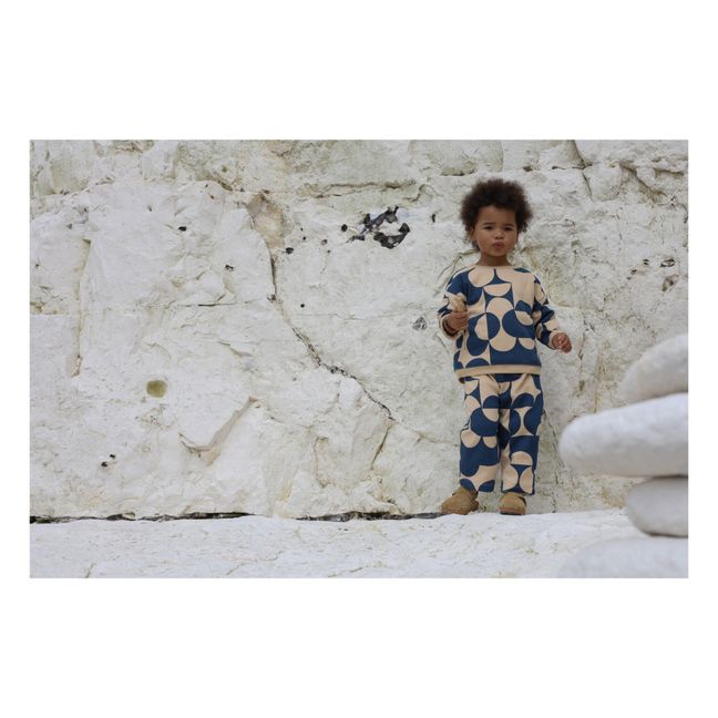 Sweat Coton Bio Géométrique | Bleu