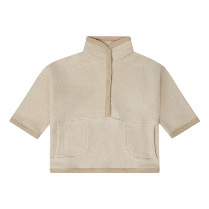 Sweatshirt mit Felloptik aus Bio-Baumwolle | Sandfarben- Produktbild Nr. 0
