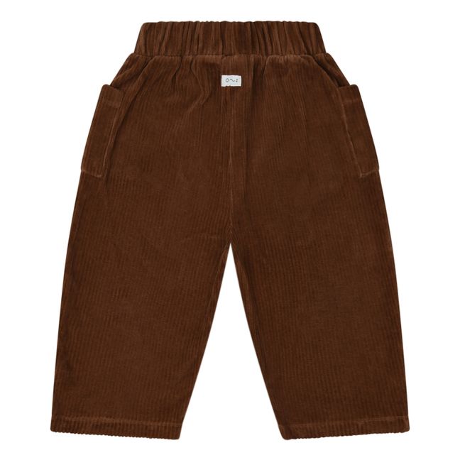 Pantalones de pana de algodón orgánico Fisherman | Chocolate