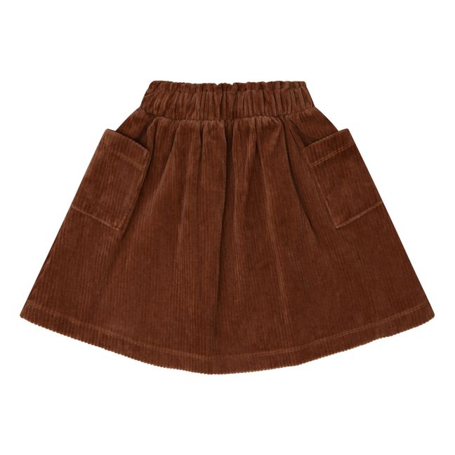 Wander Organic Cotton Corduroy Skirt | Chocolate