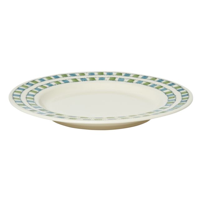 Chequered dinner plate | Blue Green