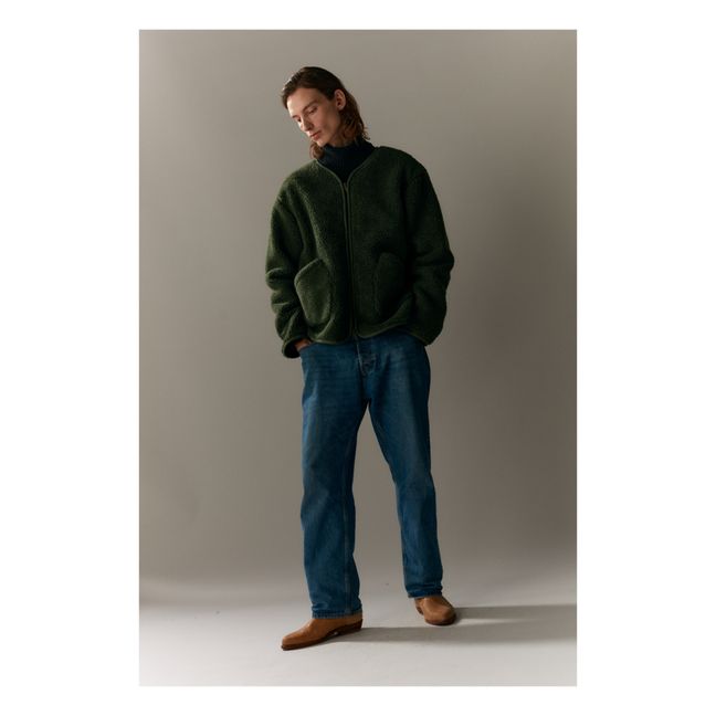 Fleece-Jacke mit Reißverschluss Teddy Cool | Grün