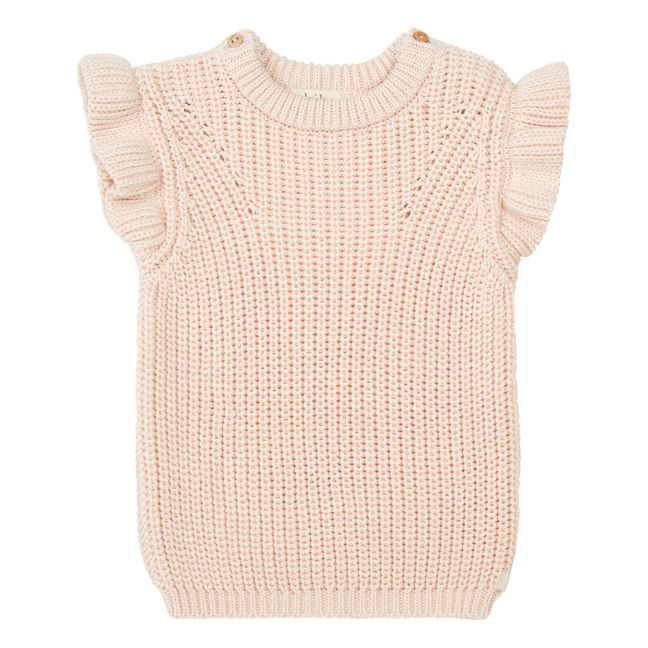 Pull Sans Manches Coton Bio | Pale pink