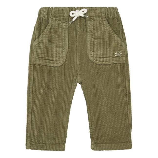 Pantaloni di velluto a coste per bambini | Verde militare