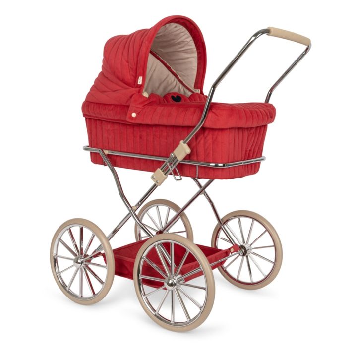 Velvet Baby Carriage for Doll | Red- Product image n°0