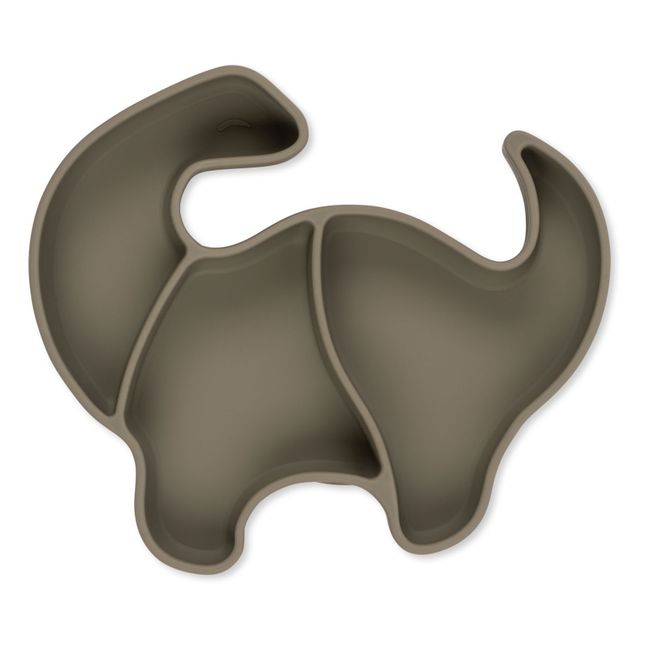 Set repas en silicone Dino | Gris