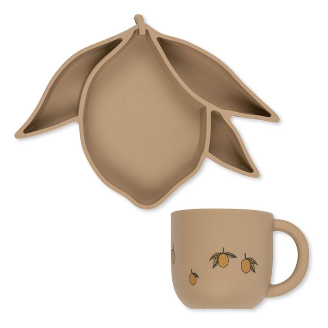 Set repas en silicone Citron | Sable