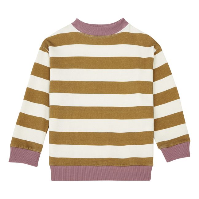 Poppy Striped Terry Cloth Sweatshirt | Camel