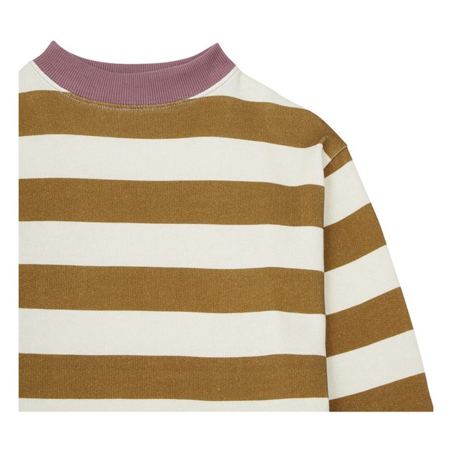 Poppy Striped Terry Cloth Sweatshirt | Camel