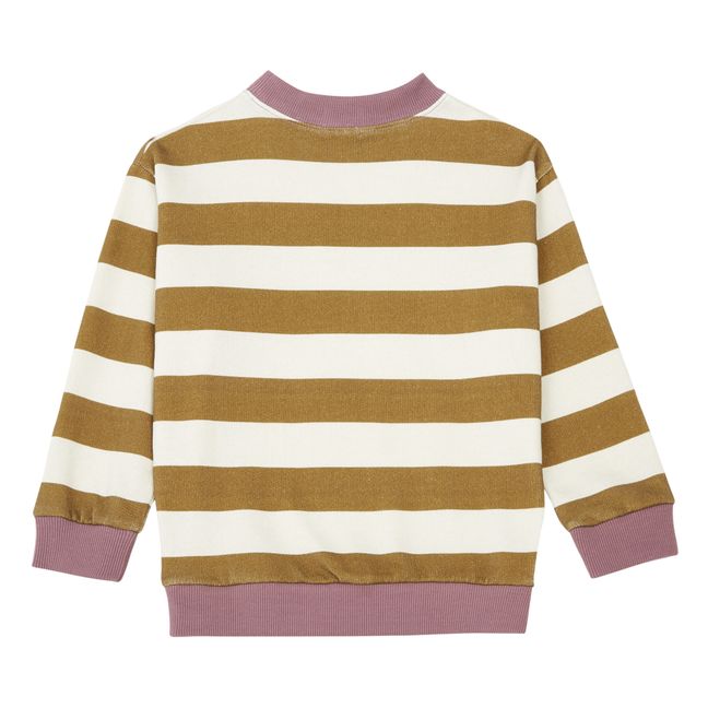 Poppy Striped Terry Cloth Sweatshirt | Camel
