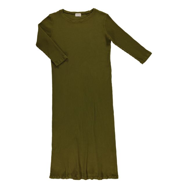 Geripptes Kleid Orchidee | Khaki