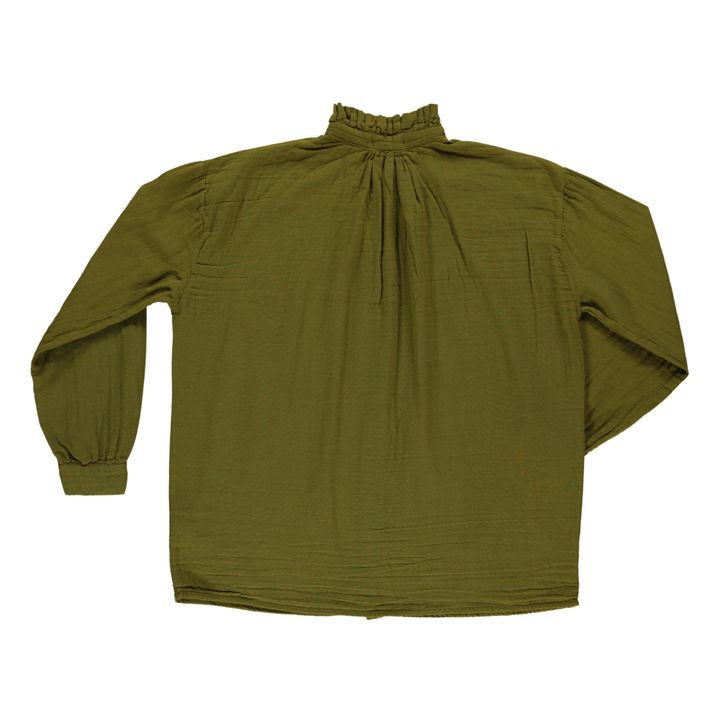 Bluse doppelt Bio-Baumwollgaze Rosier - Damenkollektion  | Khaki- Produktbild Nr. 2