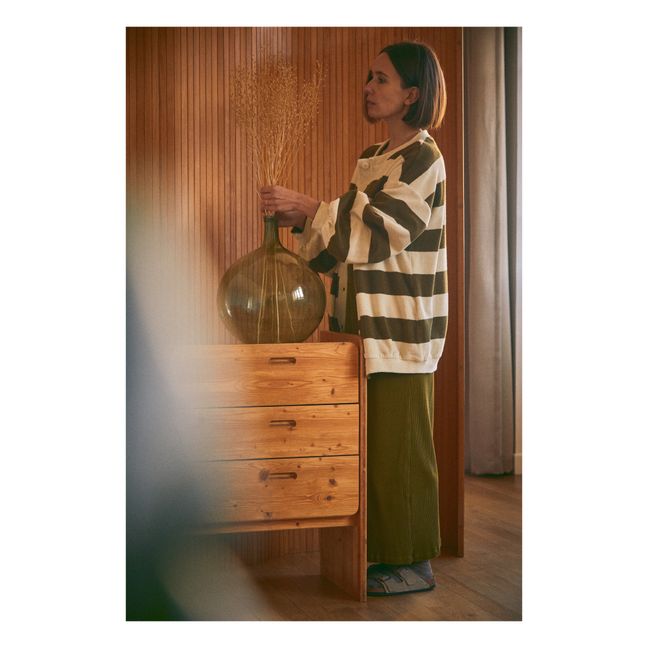 Cardigan Eponge Rayé Brunelle - Collection Adulte  | Vert kaki