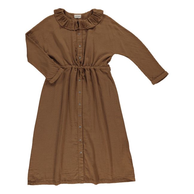 Kleid Double Gaze aus Avena-Baumwolle - Adult Collection | Kamelbraun