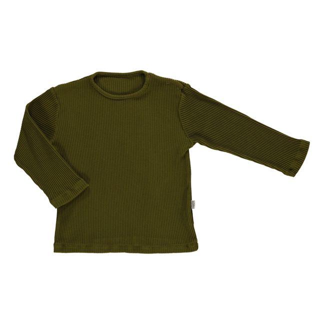 T-Shirt Côtelé Olive | Vert kaki