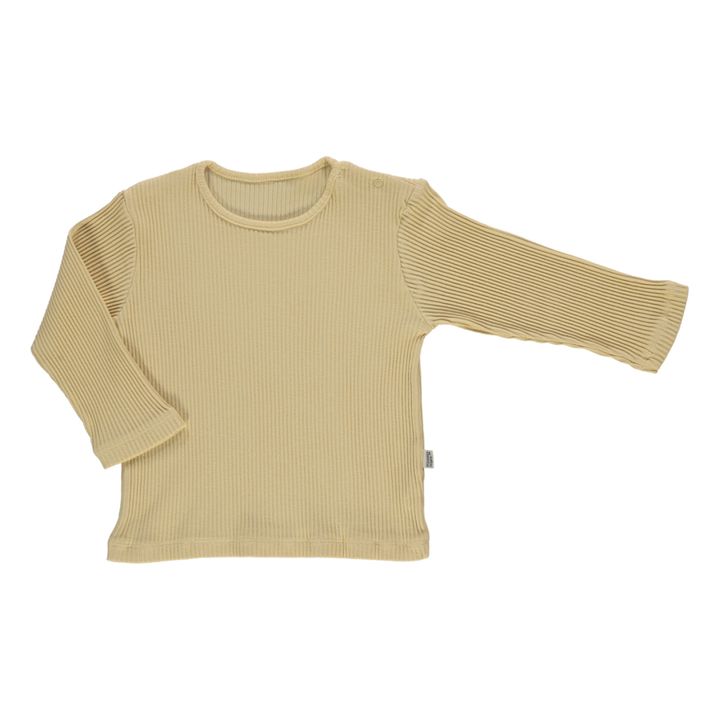 Geripptes T-Shirt Olive | Sandfarben- Produktbild Nr. 0