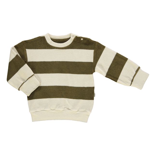 Cassandre Striped Terry Sweater | Khaki