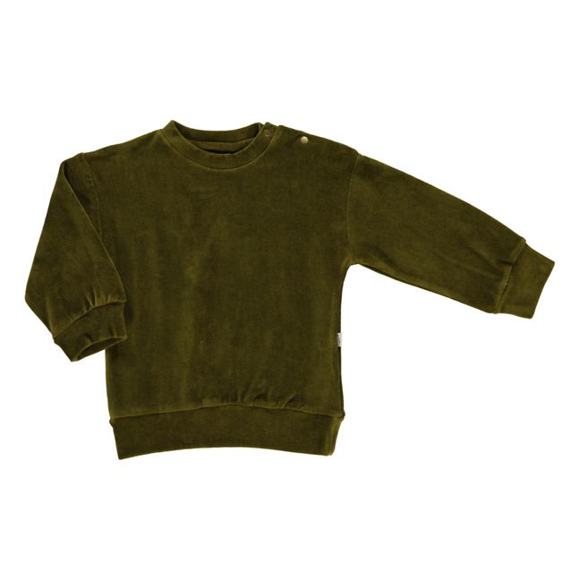 Cassandre Velvet Sweatshirt | Khaki
