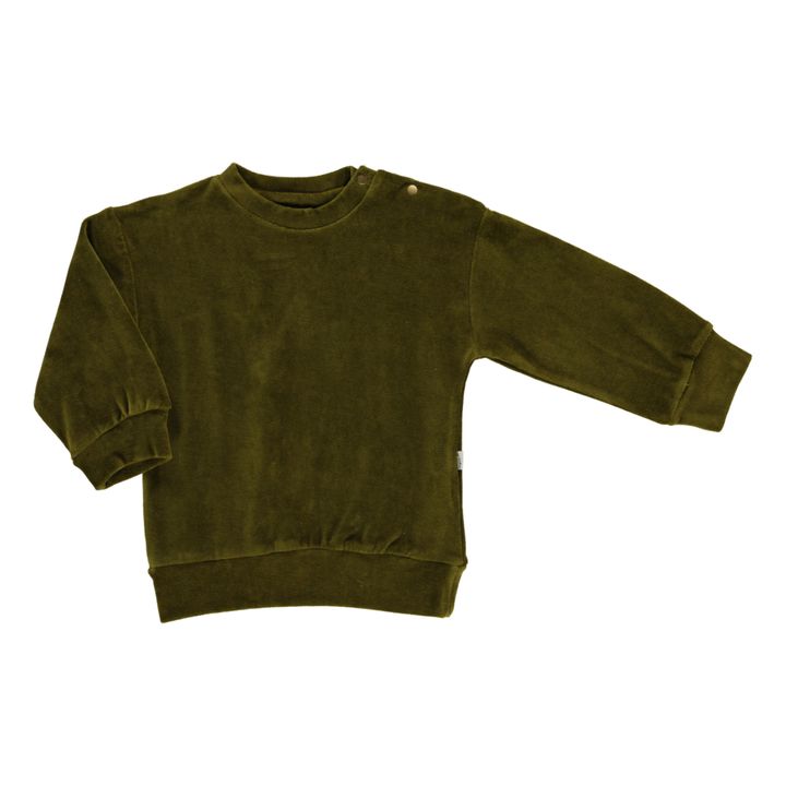 Cassandre Velvet Sweatshirt | Khaki- Product image n°0
