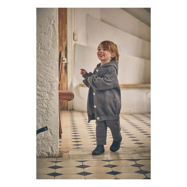 Cardigan Molleton Brunelle | Gris anthracite