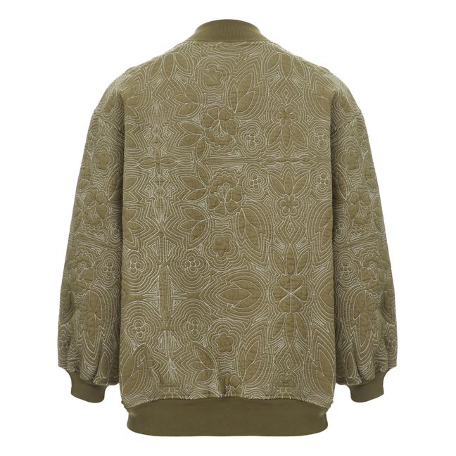 Bomber Matelassé Flower | Vert kaki