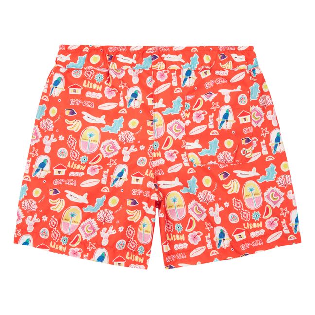 Short de Bain Matière Recyclée Gypsea | Rouge
