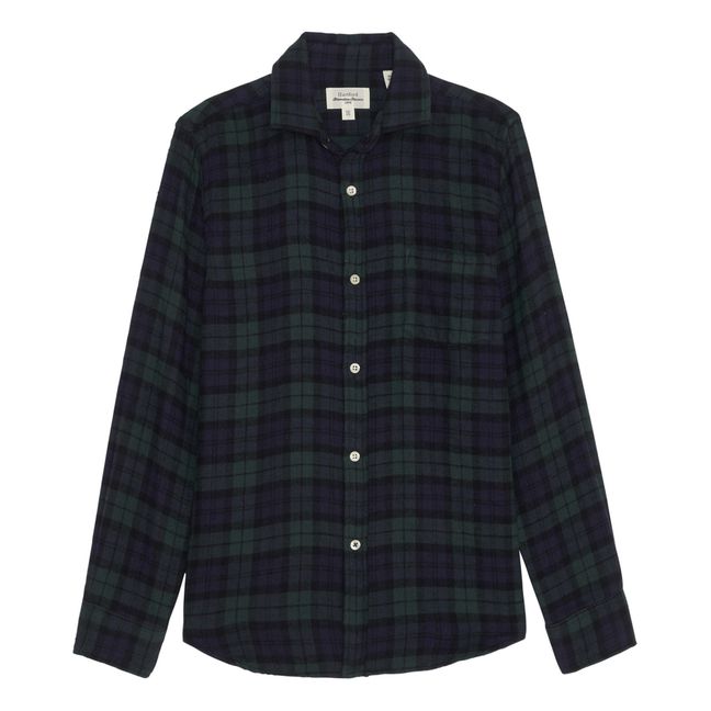 Chemise Double Face Flanelle Paul | Bleu Vert