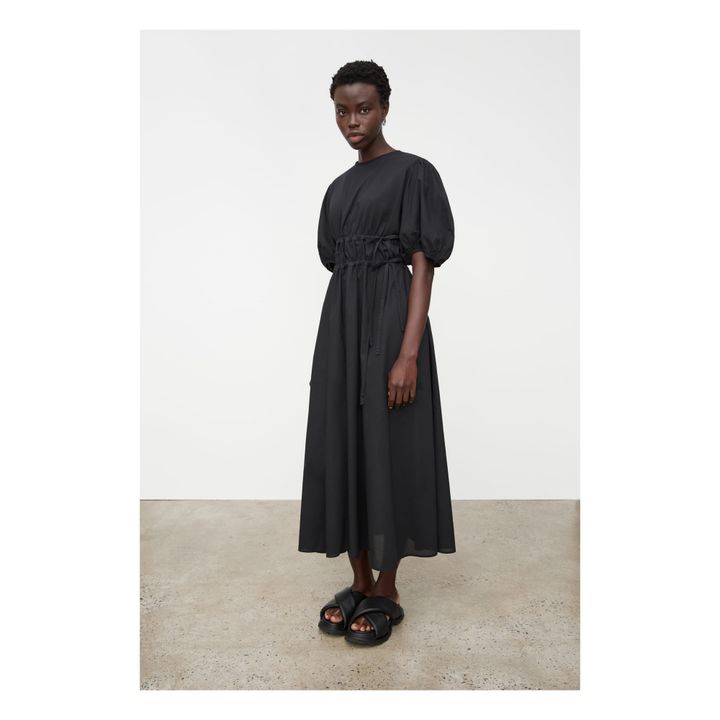 Vestido de gasa de algodón orgánico Celestre | Negro- Imagen del producto n°2