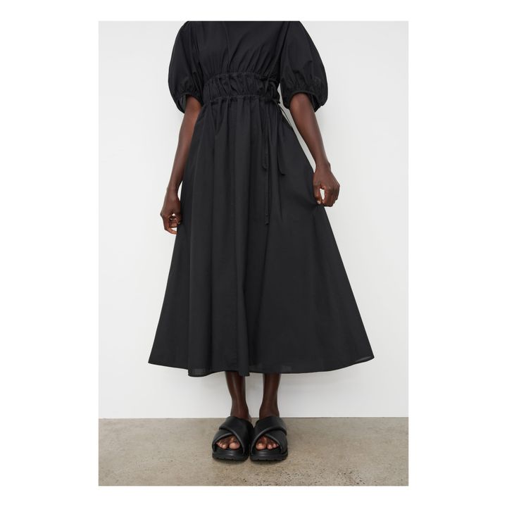 Vestido de gasa de algodón orgánico Celestre | Negro- Imagen del producto n°4