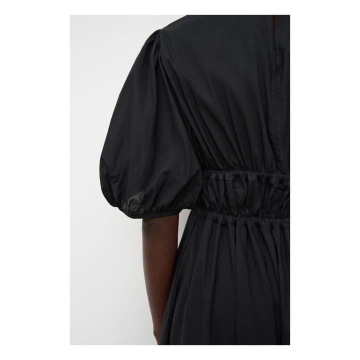 Vestido de gasa de algodón orgánico Celestre | Negro- Imagen del producto n°5