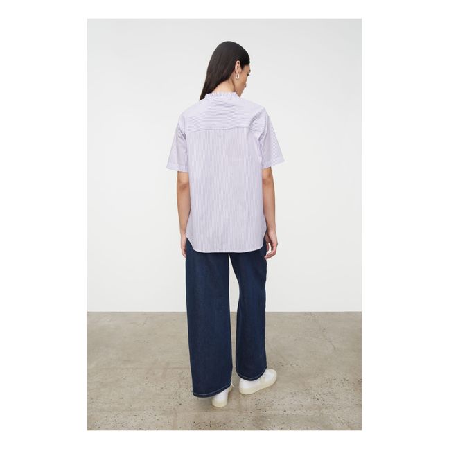 Blouse Lucie Rayures Coton Bio | Lilas