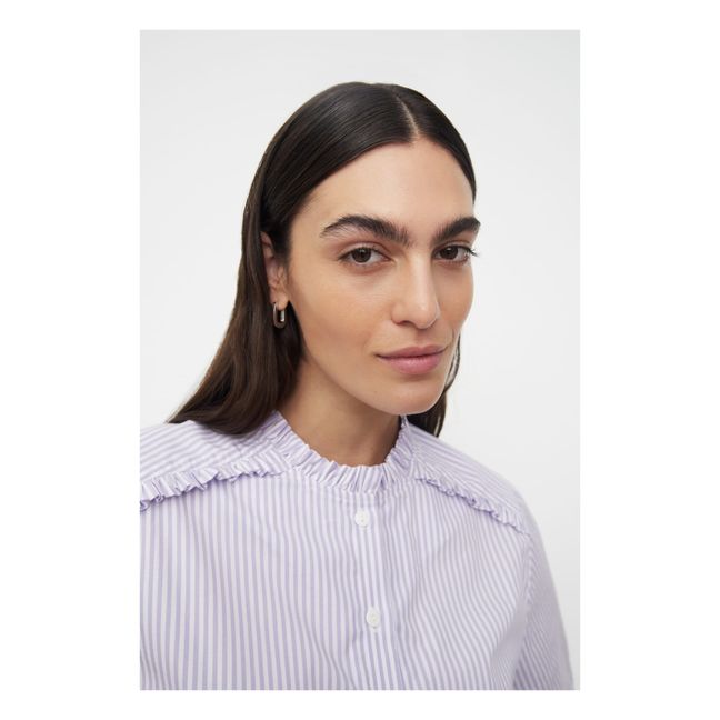 Blouse Lucie Rayures Coton Bio | Lilas