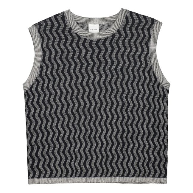 Pull Manches Courtes Zig Zag Coton Bio | Blanc