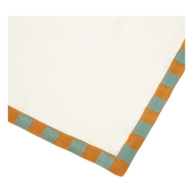 Linen Damier napkin | Ecru