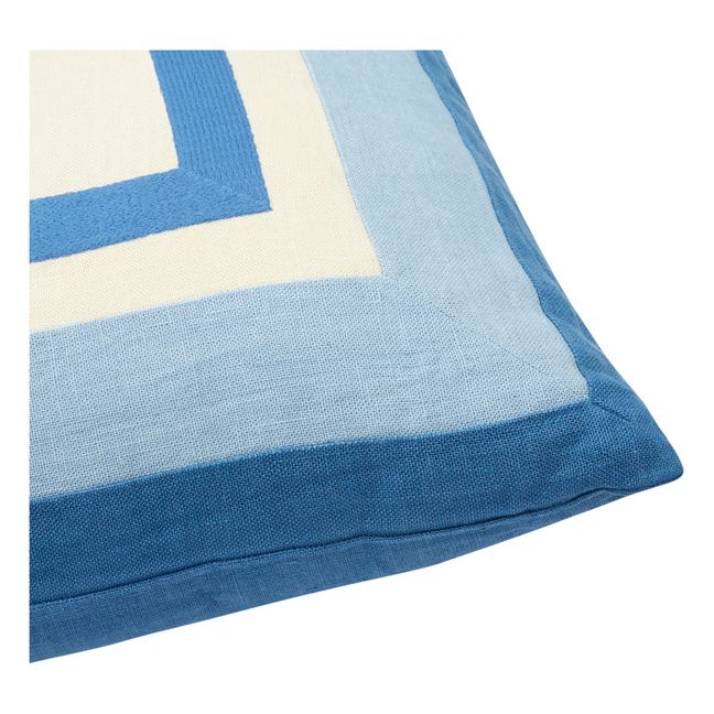 Cojín de lino bordado | Azul