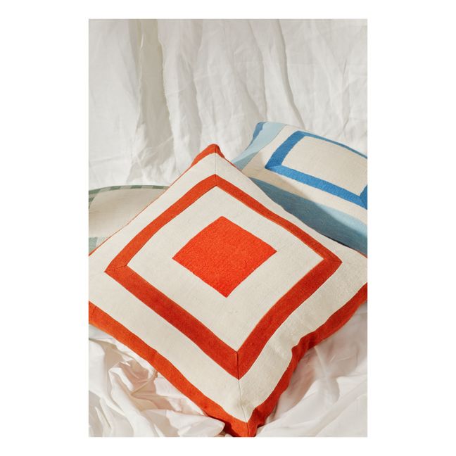 Coussin en lin brodé | Rouge