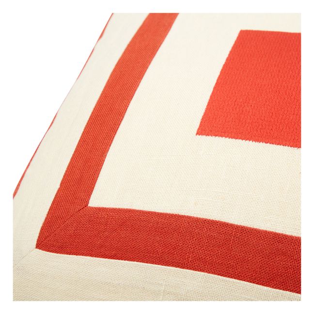 Cojín de lino bordado | Rojo