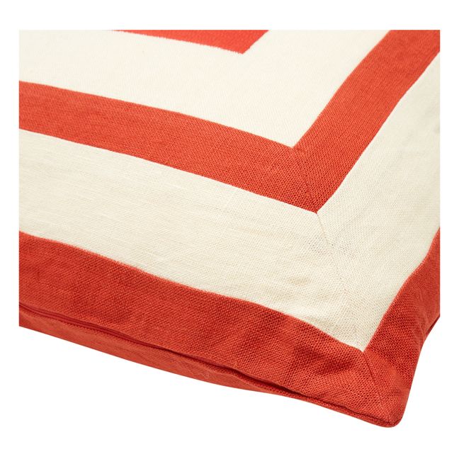Coussin en lin brodé | Rouge