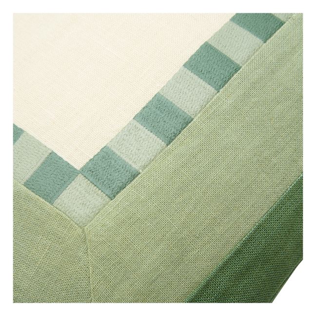 Cojín de lino bordado | Verde