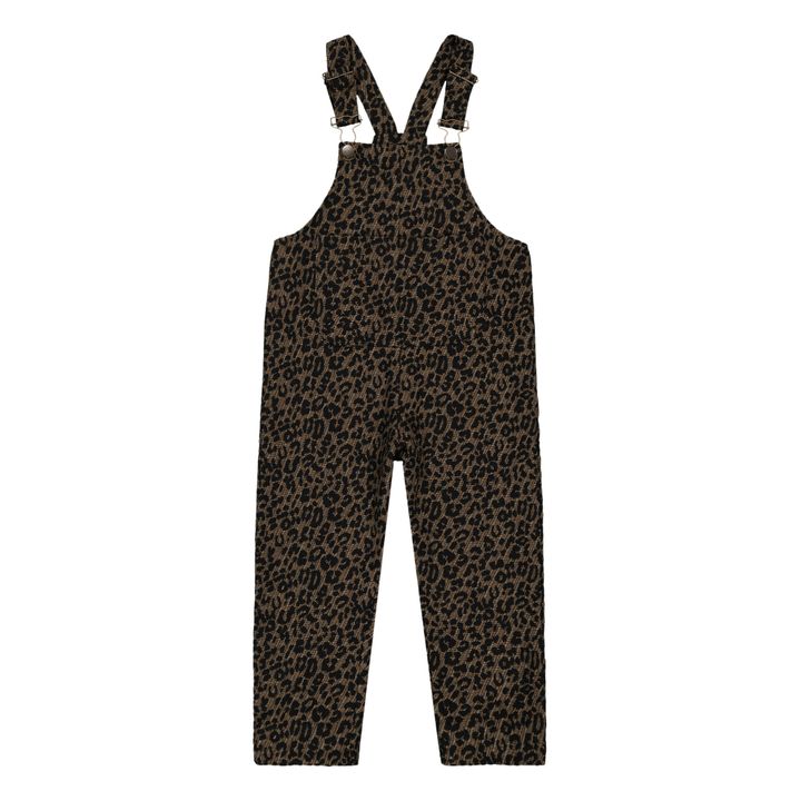 Leopard Jacquard Recycled Material Dungarees Eliette | Brown- Product image n°0