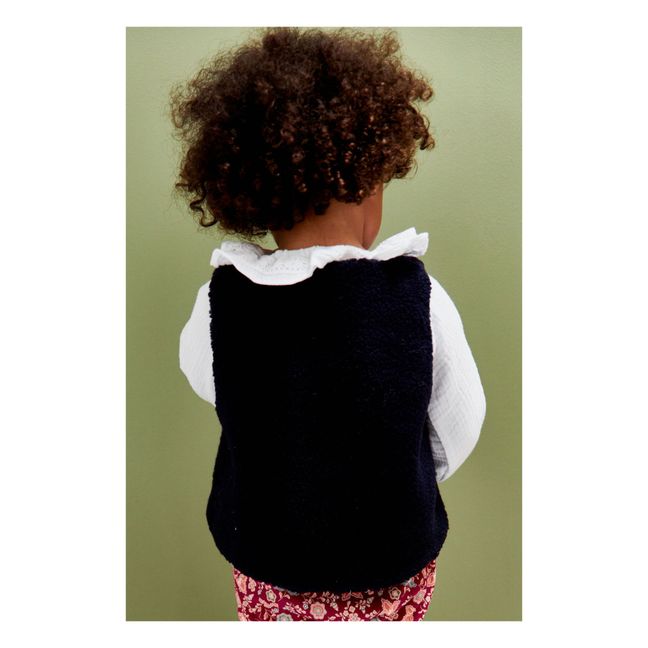 Veste Sans Manches Façon Fourrure Louloute | Bleu marine
