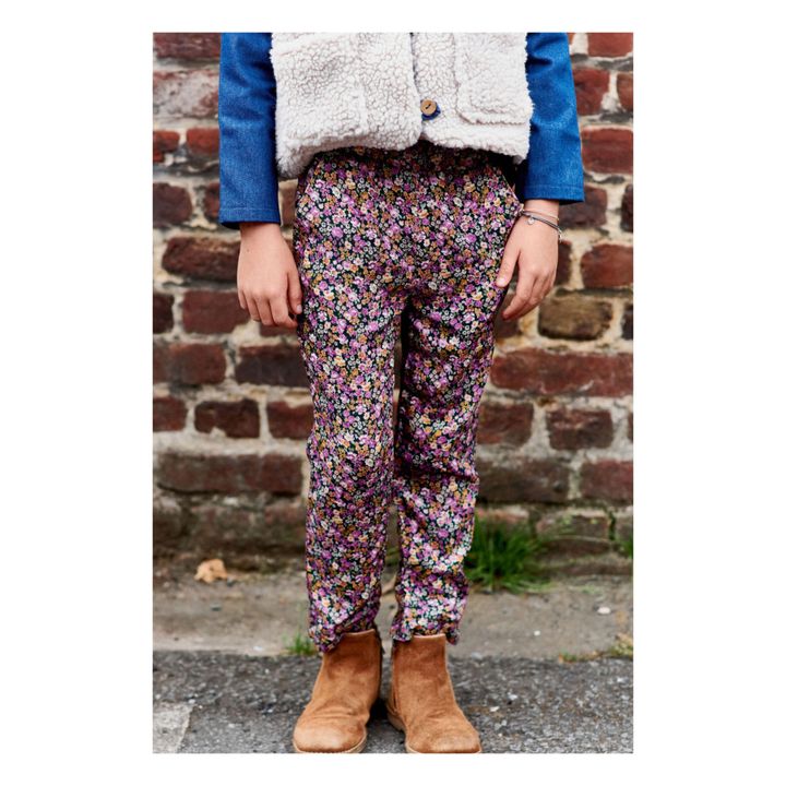 Pantalones florales Manon | Violeta- Imagen del producto n°1
