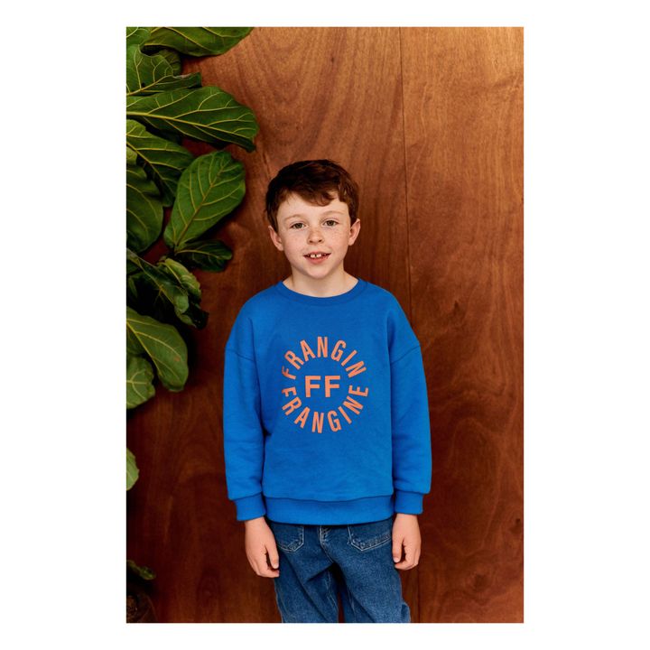 Sweatshirt aus Bio-Baumwolle Edith Logo | Blau- Produktbild Nr. 1