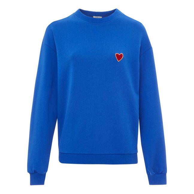 Sweat Coton Bio Brodé Marine - Collection Femme  | Bleu