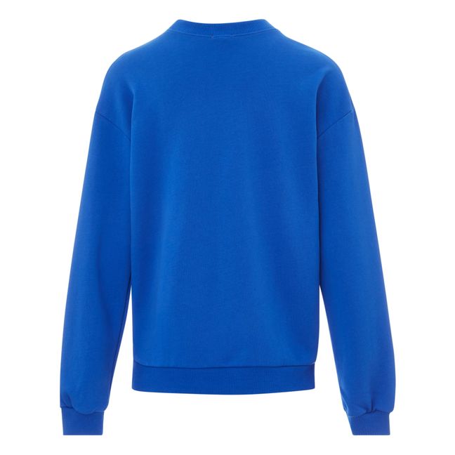 Organic cotton embroidered navy sweatshirt - Women's collection  | Blue
