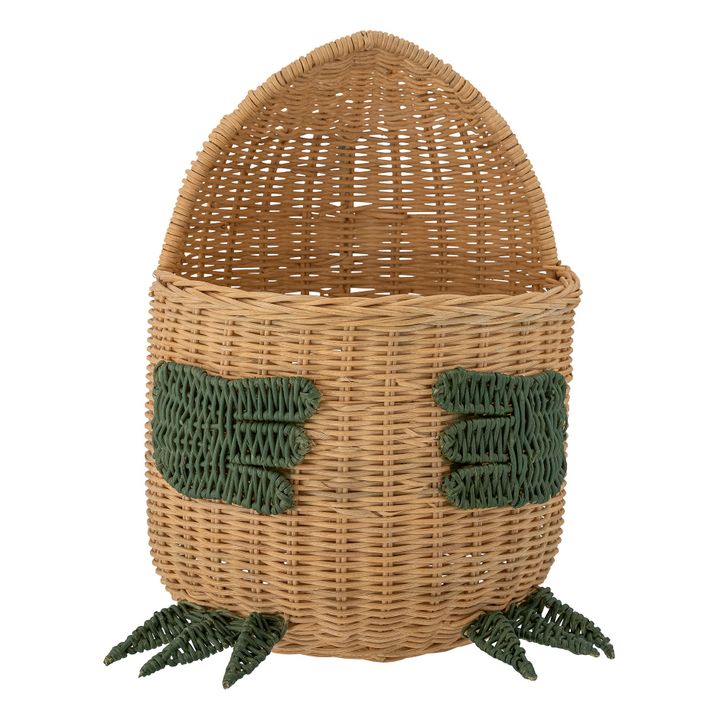 Grand panier de rangement champignon en rotin beige et marron